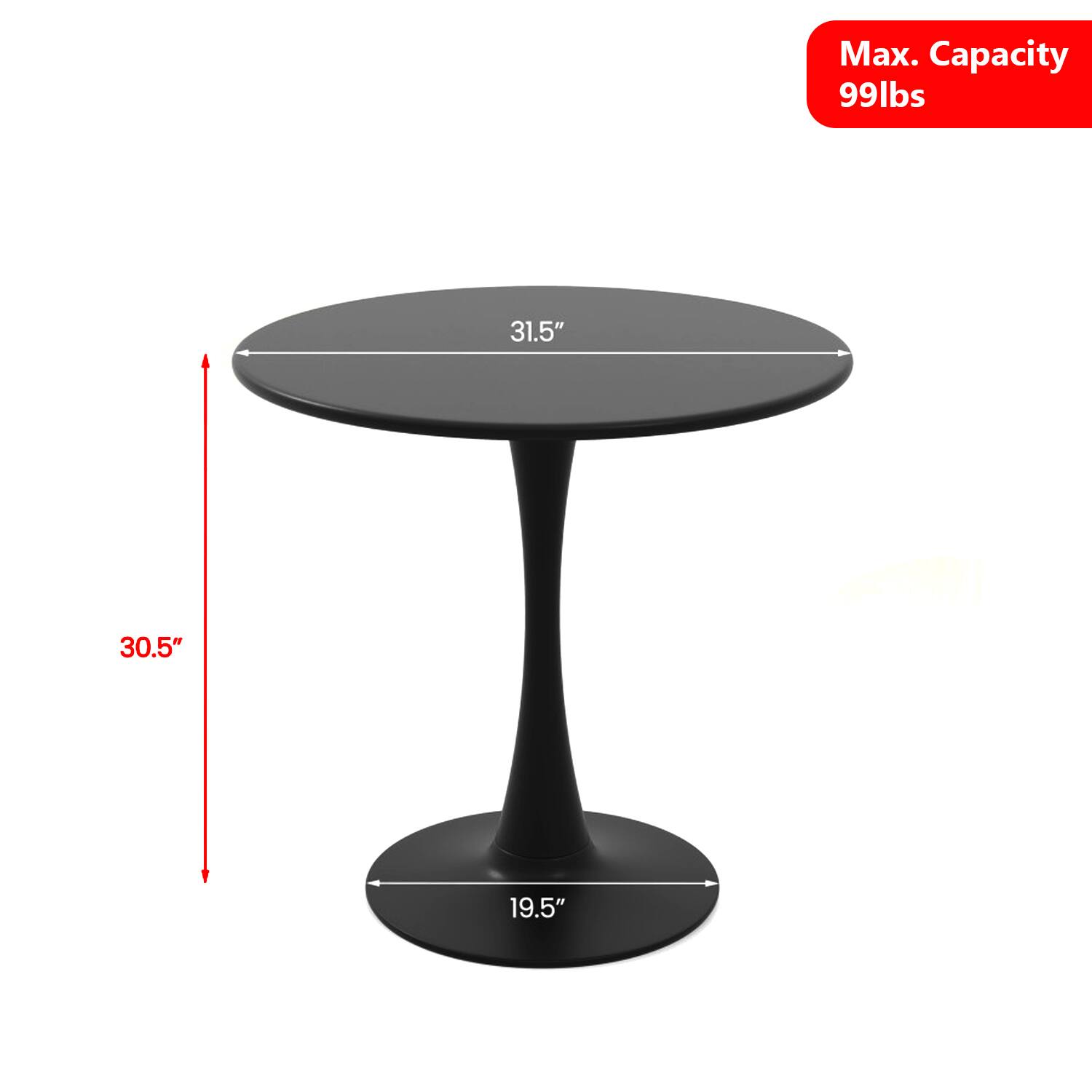 Max. Capacity 99lbs  
31.5"  
30.5"  
19.5"