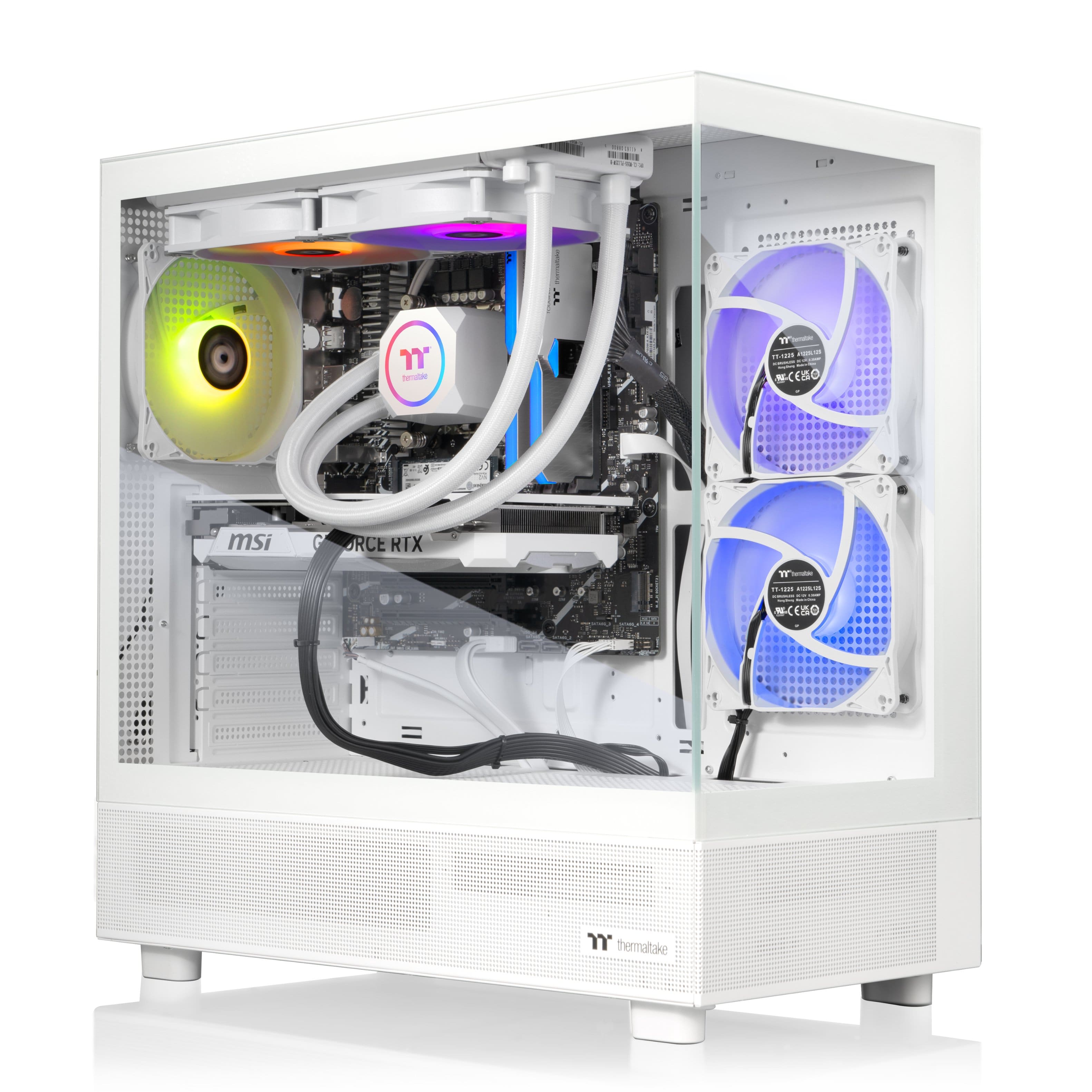 Thermaltake - LCGS View 7870TS-270Gaming Desktop AMD Ryzen 7 7800X3D, 32GB Memory, NVIDIA GeForce RTX 5070 Ti, 2TB NVMe M.2 - White - Front_Zoom