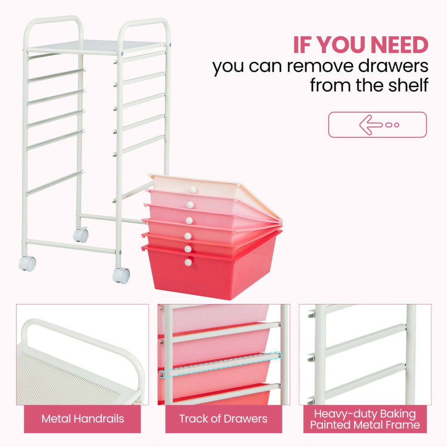 IF YOU NEED  
you can remove drawers from the shelf  

Metal Handrails  
Track of Drawers  
Heavy-duty Baking Painted Metal Frame