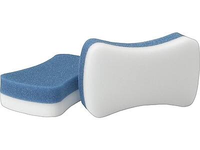 Front. 3M - 3M Whiteboard Eraser, for Permanent Markers and Whiteboards, White/Blue, 2/Pack (581-WBE).