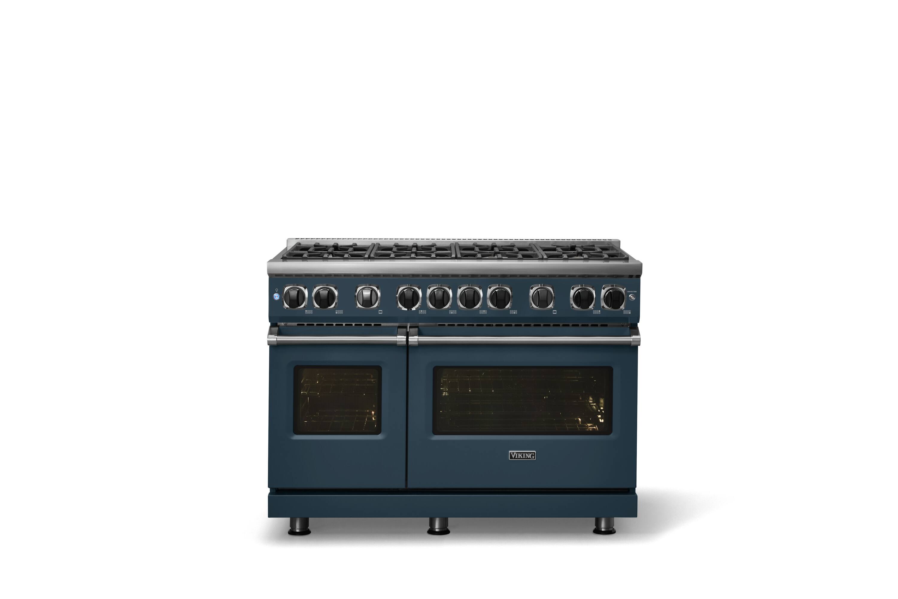 Alt View 1. Viking - 48"W. 7.3 Cu. Ft. Freestanding Sealed 8 Burner Gas Range - Squall - Squall.