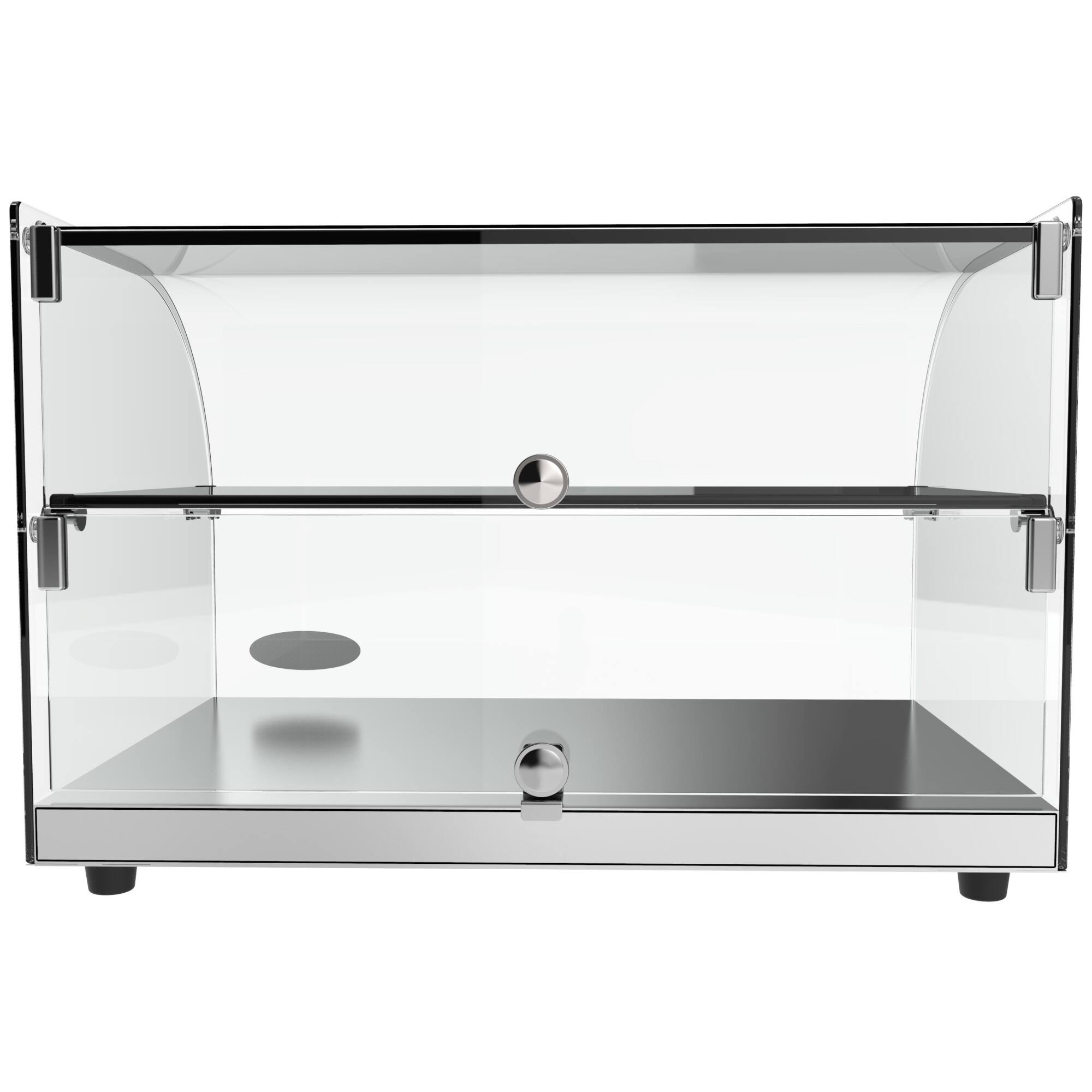Back. Koolmore - 22 in. Commercial Countertop Bakery Display Case with Front Curved Glass and Rear Door, 1.5 cu. ft. DC-2C - Silver.