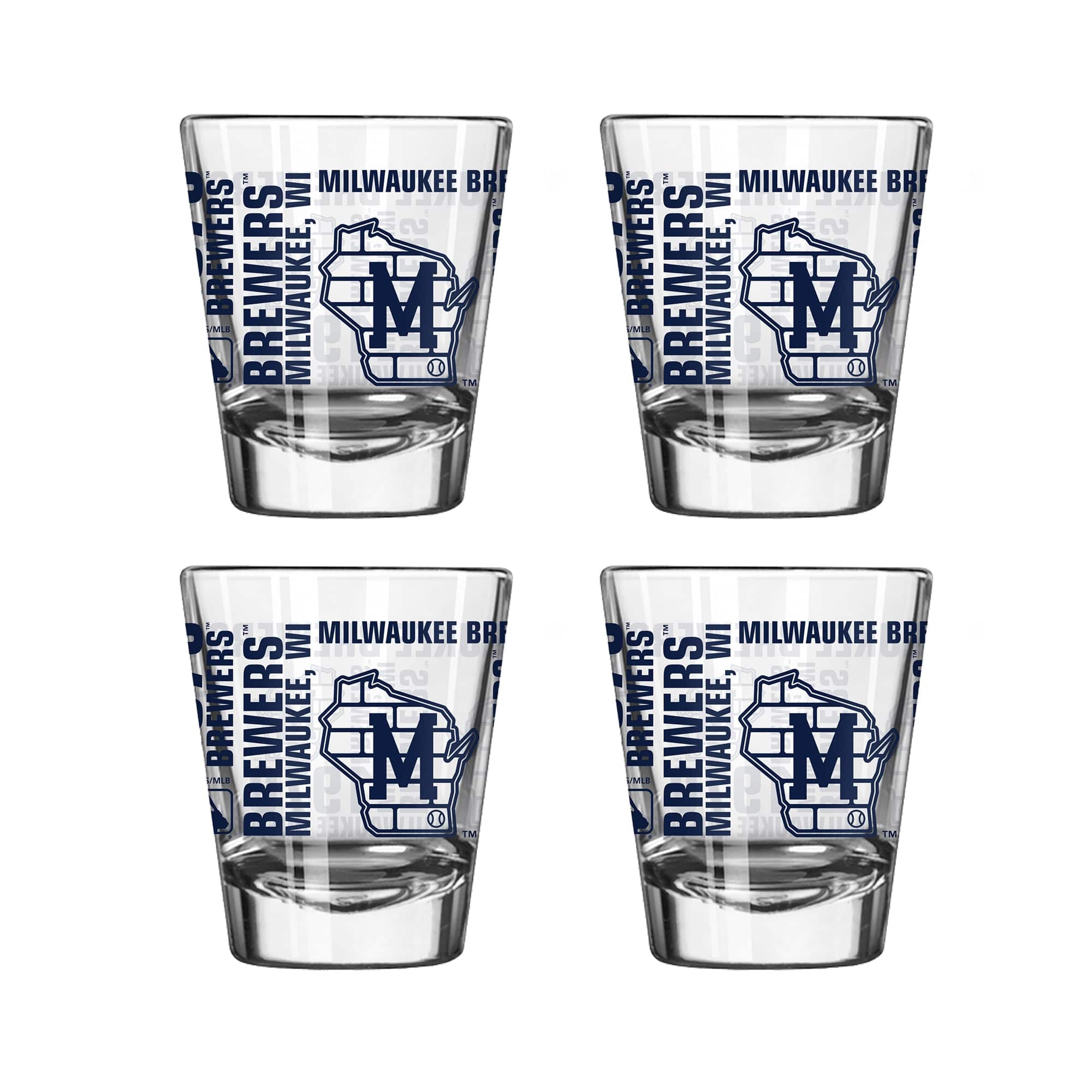 Photos - Glass SHOT Logo Brands - 4-Pack 2oz.   Set - Multicolor 203182493 