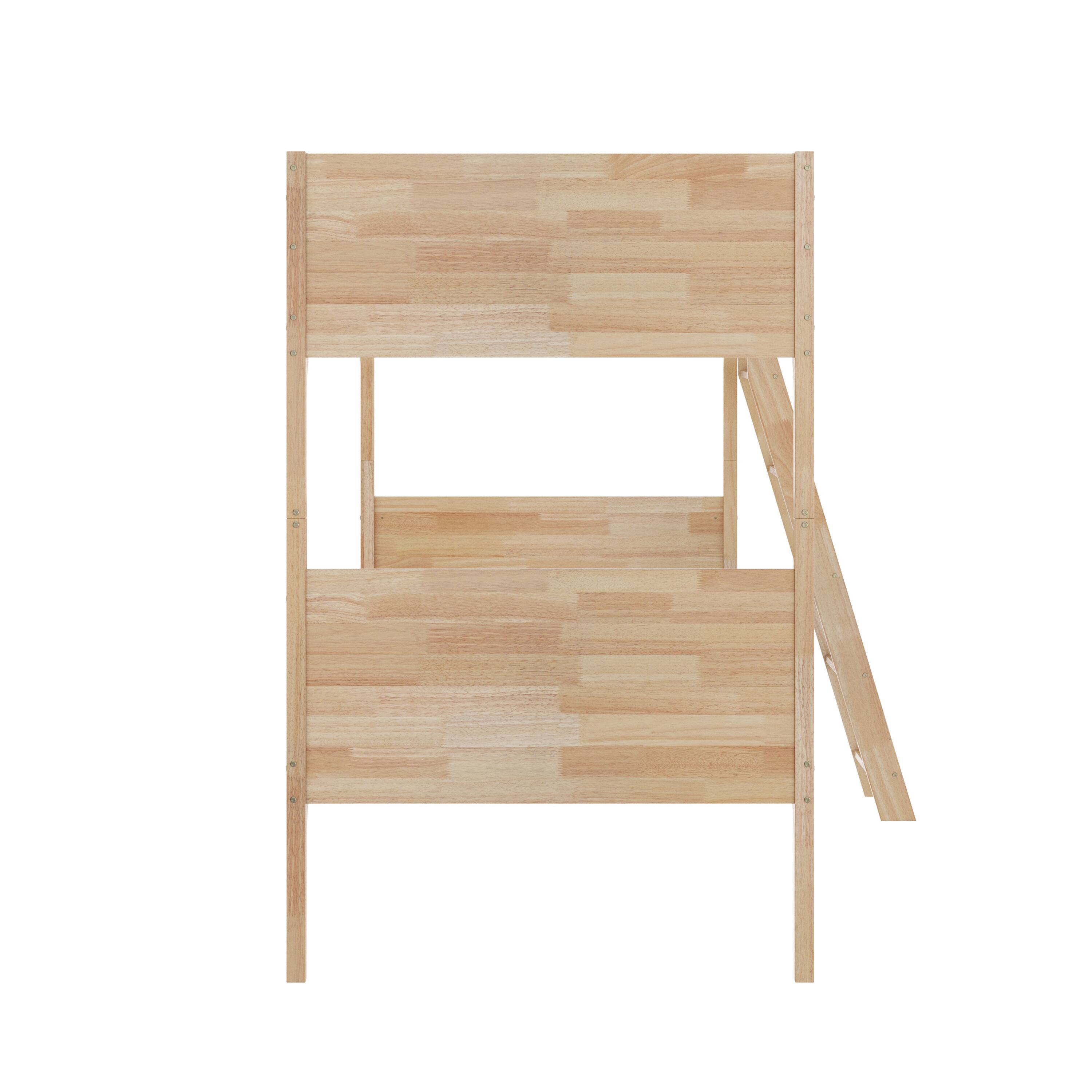 Alt View 8. Emma + Oliver - Samuel Kids Bunk Bed with Convertible, Solid Wood Slatted Frame and Easy-to-Climb Ladder with No Box Spring Required - Natural.