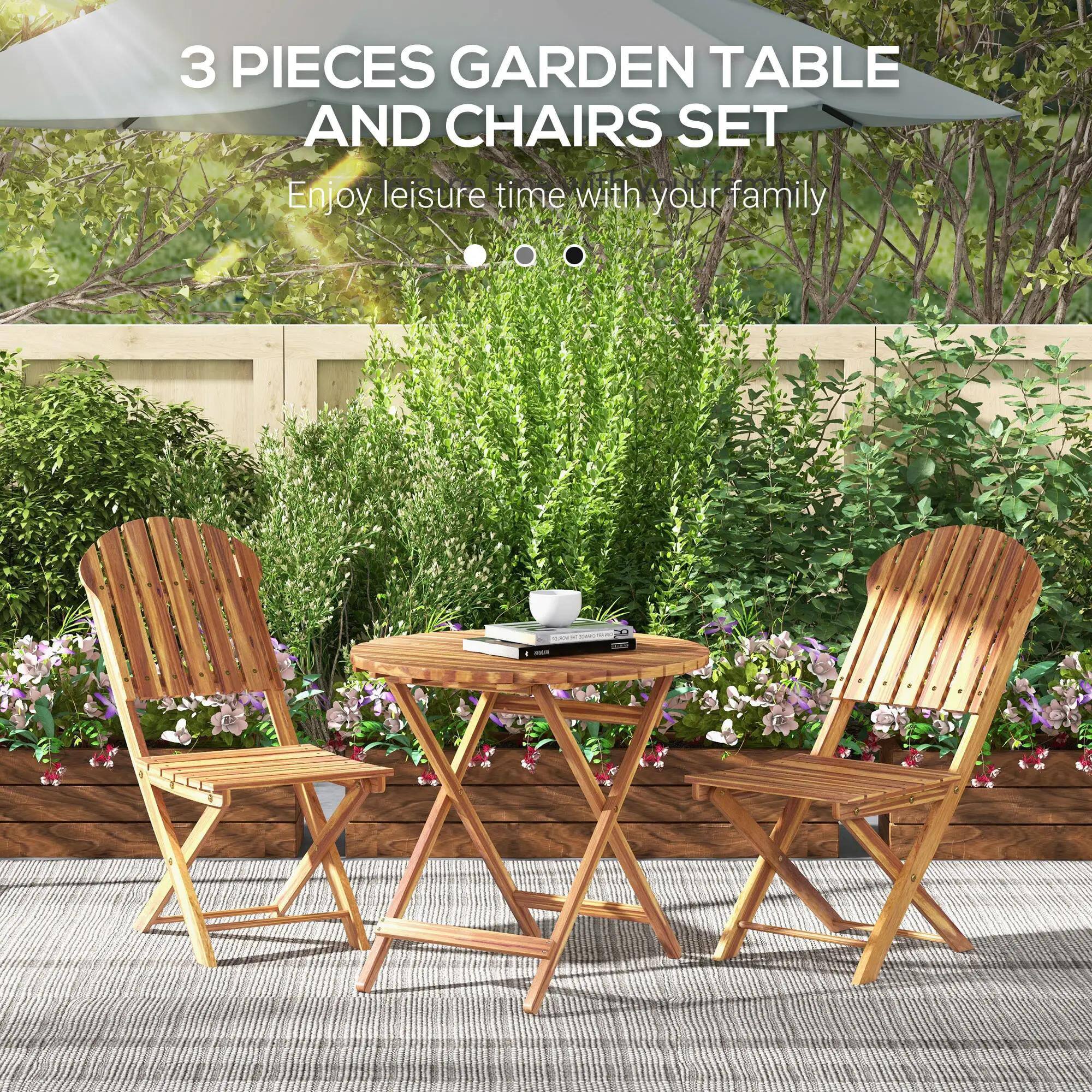3 PIECES GARDEN TABLE AND CHAIRS SET
Enjoy leisure time with your family