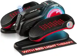 LifePro - AutoGlide Under Desk Elliptical Exercise Machine with Red Light for Seated Leg Fitness - Black