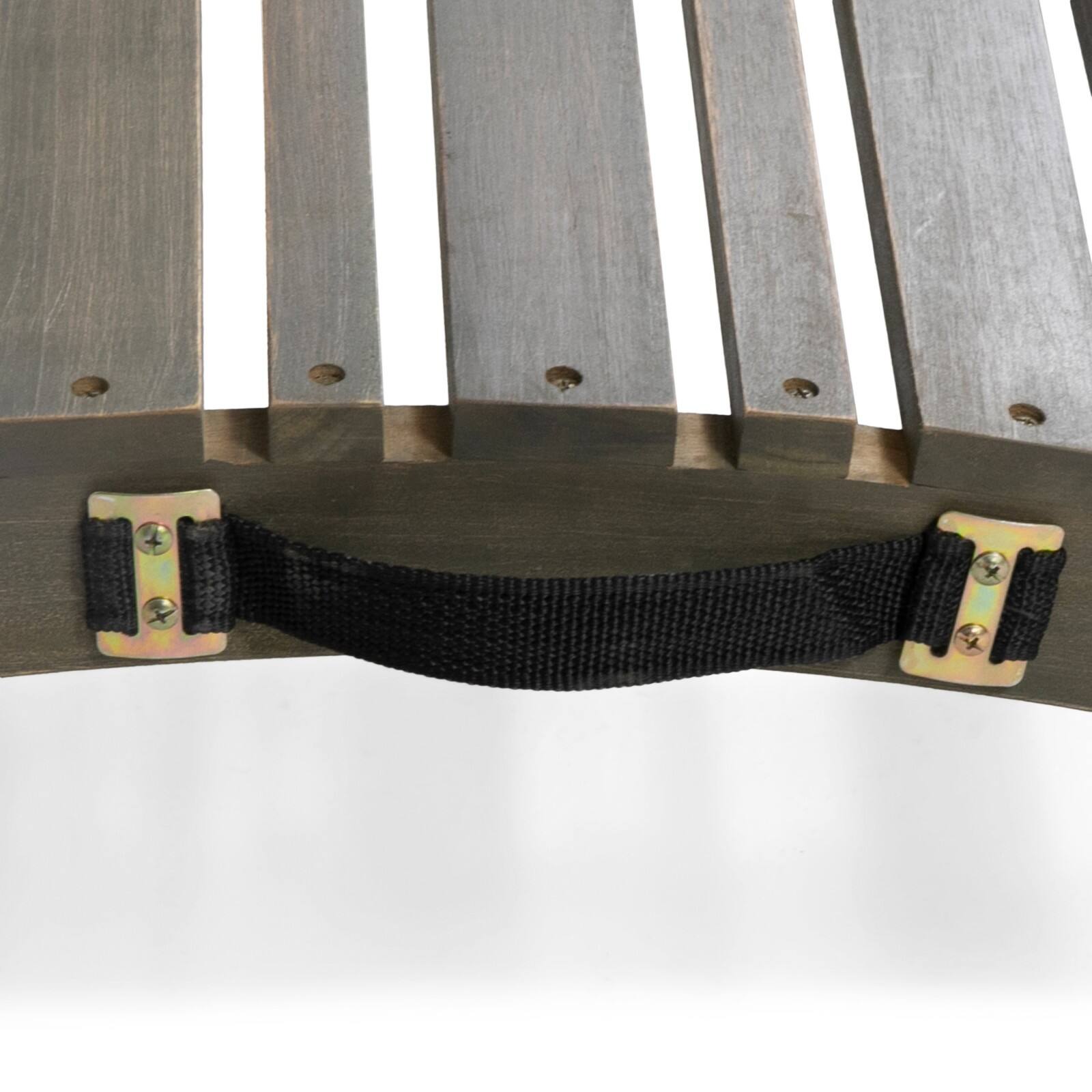 Alt View 8. Ecooso - Foldable Acacia Wood Outdoor Chaise Lounge with Handle – No Assembly, Weather-Resistant, Compact Design for Easy Storage - Grey.