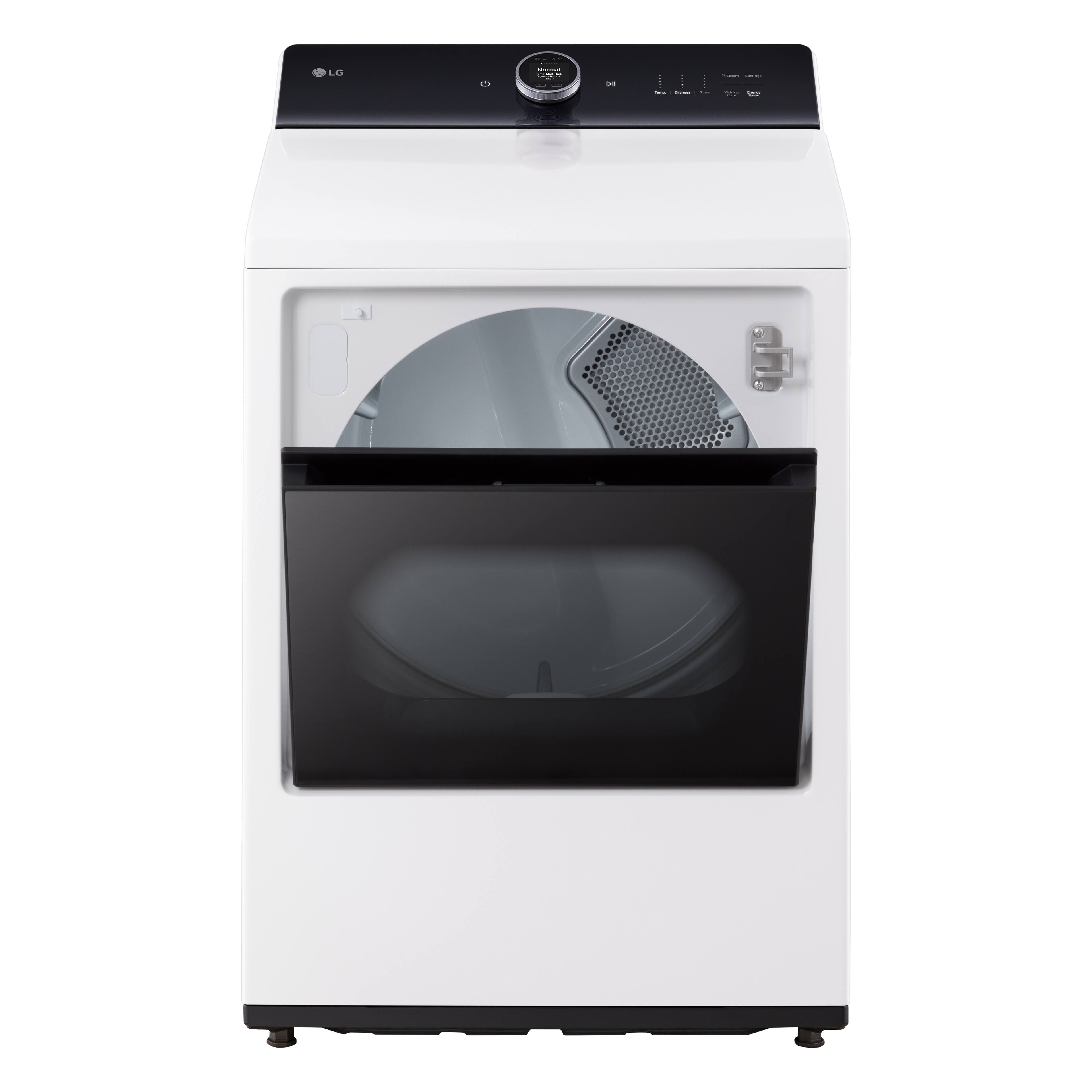 Alt View 4. LG - 7.3 Cu. Ft. Smart Gas Dryer with Steam and EasyLoad Door - Alpine White.