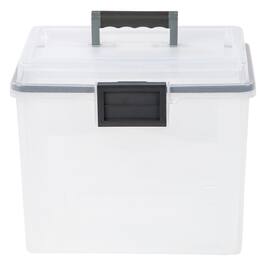 IRIS USA - Portable Letter Size File Box with Handle for Hanging Folders