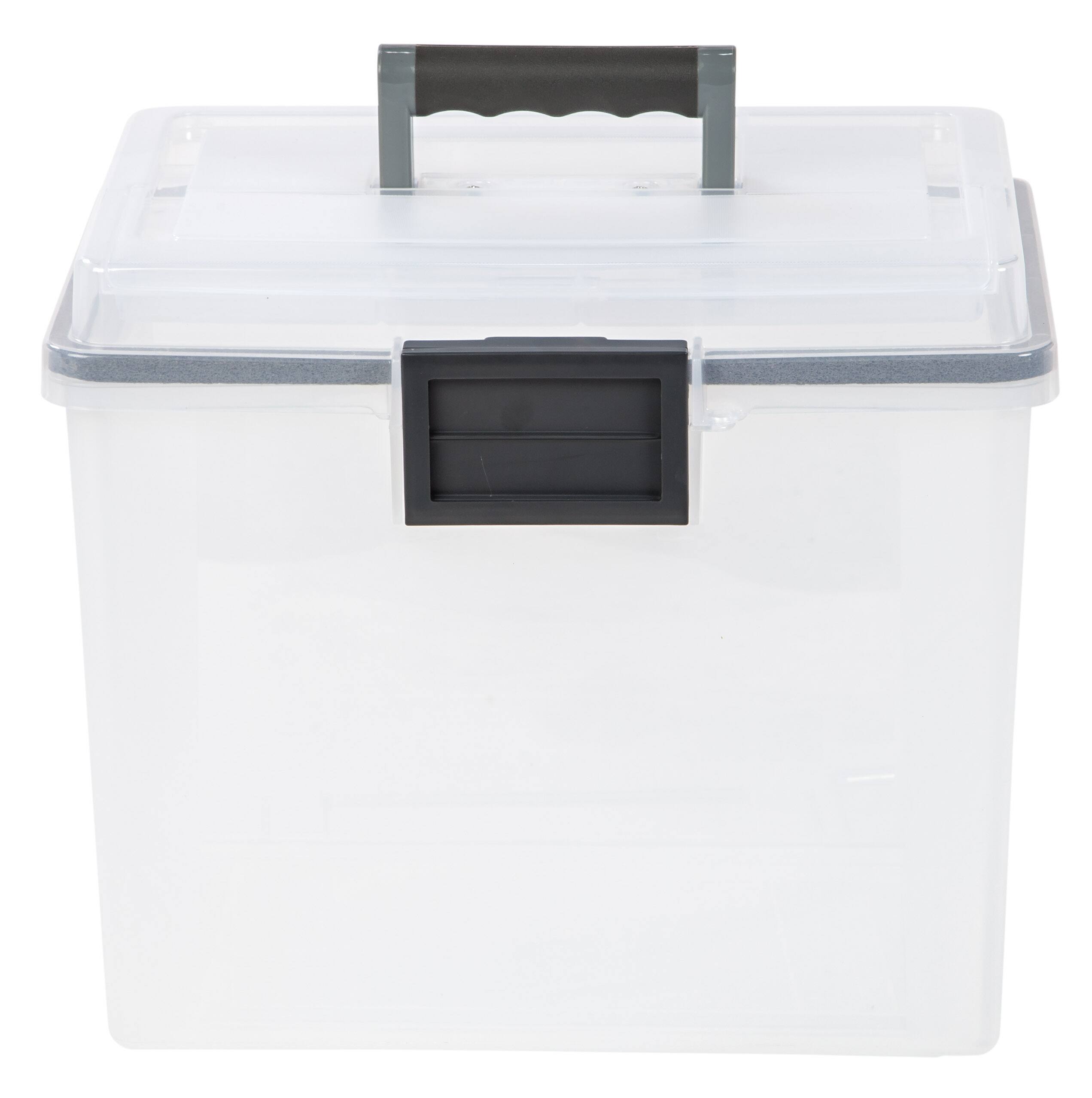 Front. IRIS USA - IRIS USA Portable Letter Size File Box with Handle for Hanging Folders.