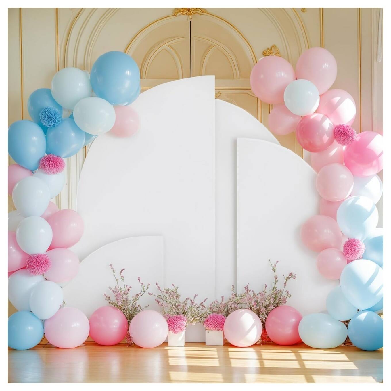 Back. GARVEE - 6.6 ft Wedding Arch Cover,Spandex Fitted Arch Covers,Round Top Chiara Arch Backdrop Cover - WHITE.