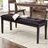 Left. Costway - Upholstered PU Dining Room Bench Solid Wood Button Tufted Dining Room Bench - Cherry.