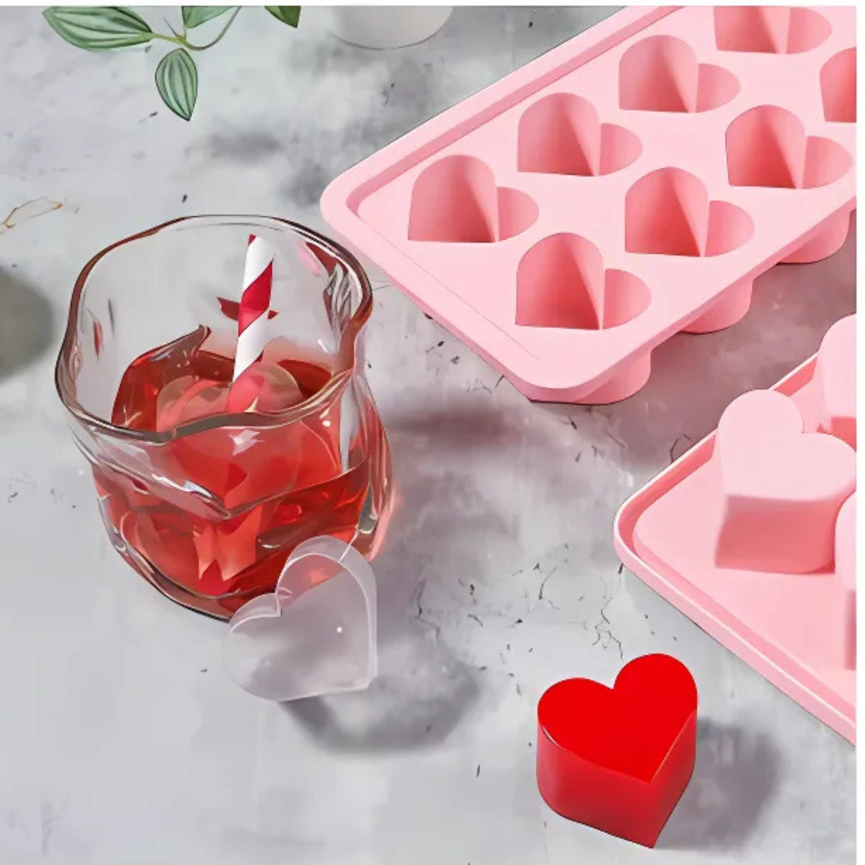 Back. Kitcheniva - Heart-Shaped Silicone Mold Tray – 1 Pc for Ice Cubes, Candy, Chocolate, Jelly & More.
