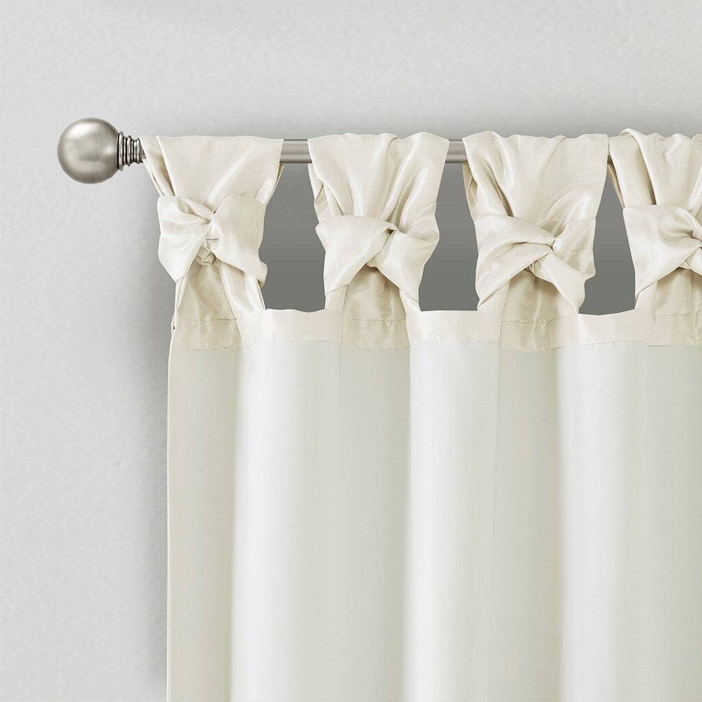 Alt View 7. BreeBe - Twist Tab Lined Window Curtain Panel White 50x108' - White.