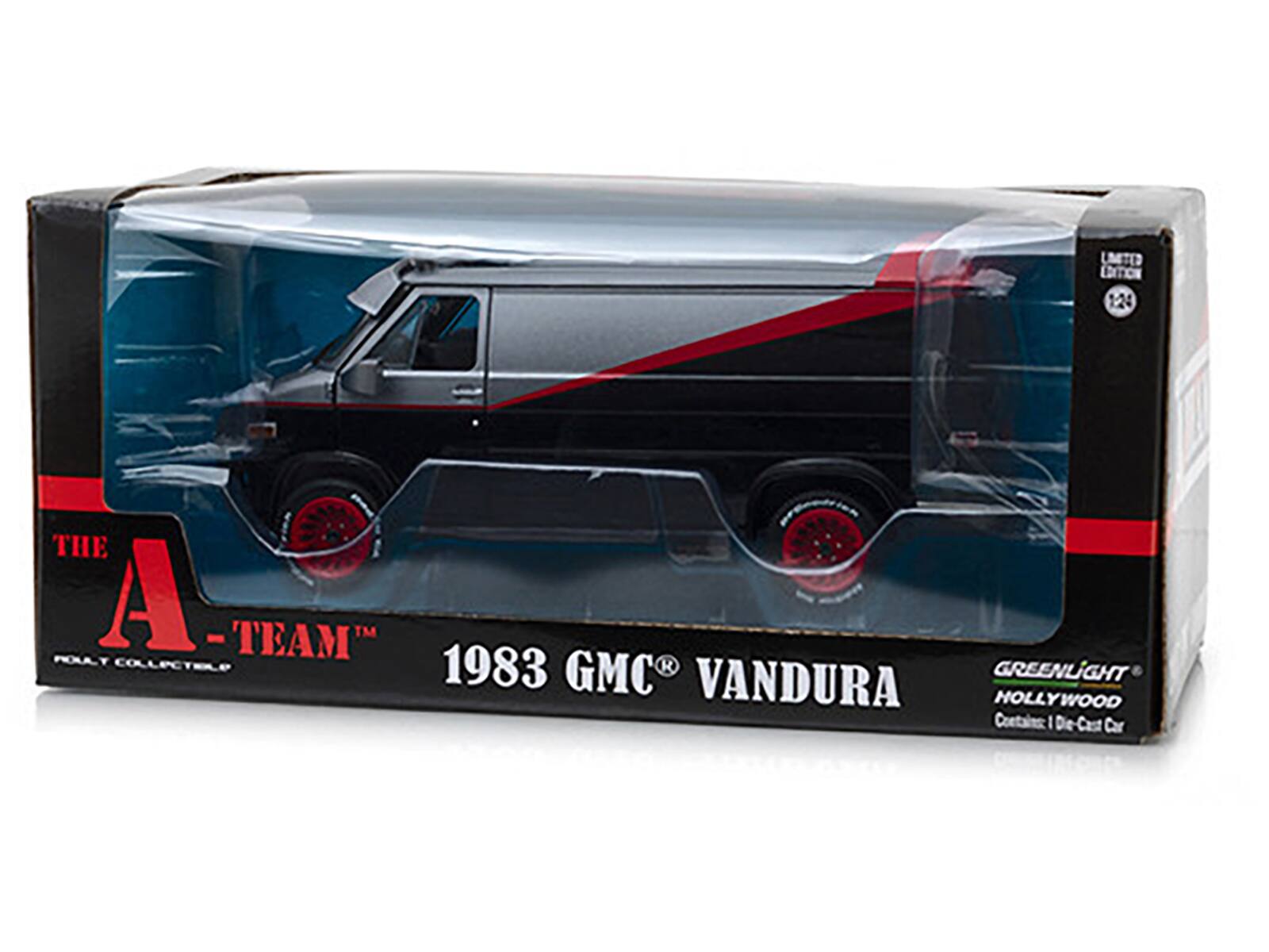 LIMITED EDITION 1:24  
THE A-TEAM  
1983 GMC VANDURA  
GREENLIGHT HOLLYWOOD  
Contains: 1 Die-Cast Car