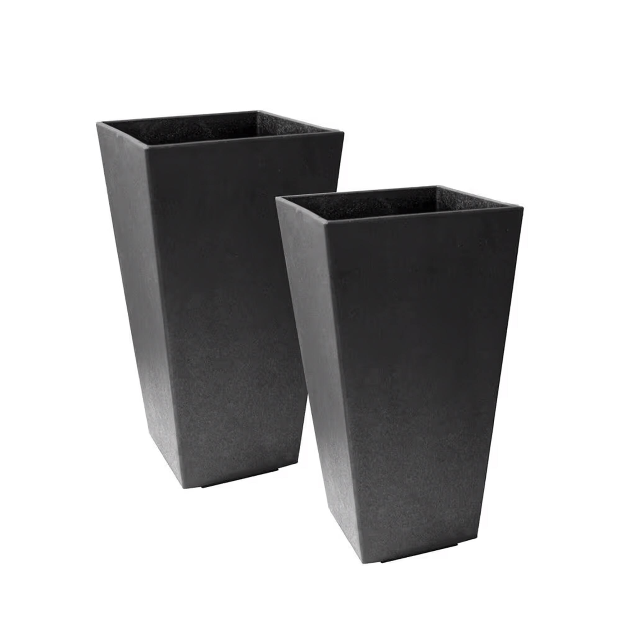 Front. Tierra Verde - Tierra Verde 2 Pack Indoor Outdoor 20 Inch Self Watering Planters, Sonata, Black - Black.