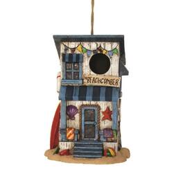 Spoontiques - Beach House Decorative Outdoor Garden Resin Hanging Novelty Birdhouse 9.5 inch