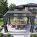Angle. U-HOMY - 12x12 Aluminum Louvered Pergola with Adjustable Roof, Outdoor Patio Gazebo with Curtains for Backyard and Deck - Dark Gray.