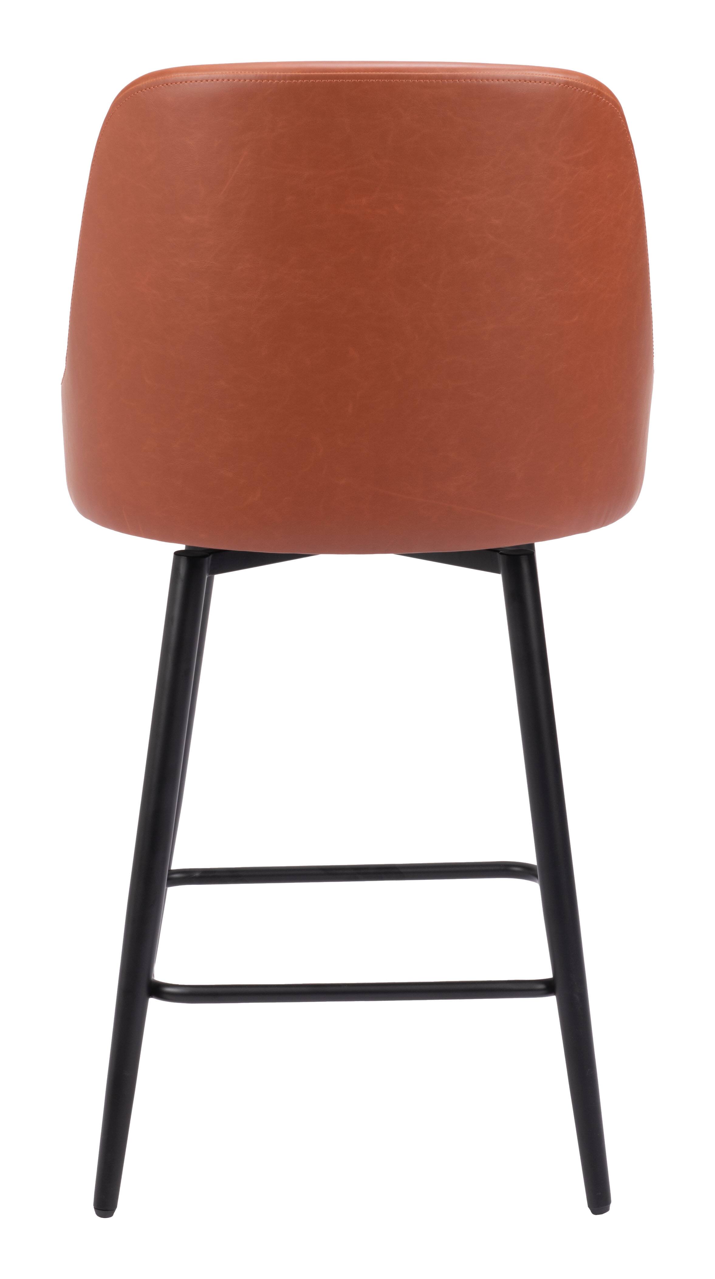 Alt View 2. Hivvago - Keppel Swivel Counter Stool Brown - Brown.