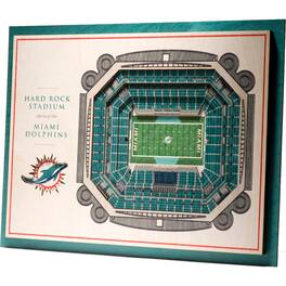 YouTheFan - Miami Dolphins 17'' x 13'' 5-Layer StadiumViews 3D Wall Art - Brown