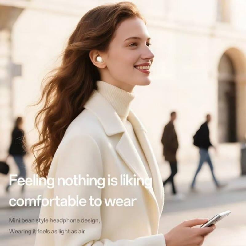 Feeling nothing is liking comfortable to wear

Mini bean style headphone design, Wearing it feels as light as air