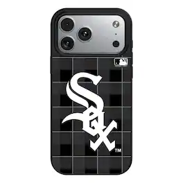 Keyscaper - MLB - Chicago White Sox Plaid Magnetic Bump iPhone Case - 15 - Black