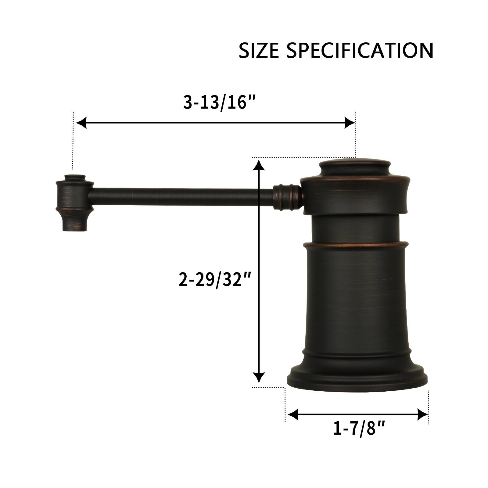 SIZE SPECIFICATION  
3-13/16"  
2-29/32"  
1-7/8"