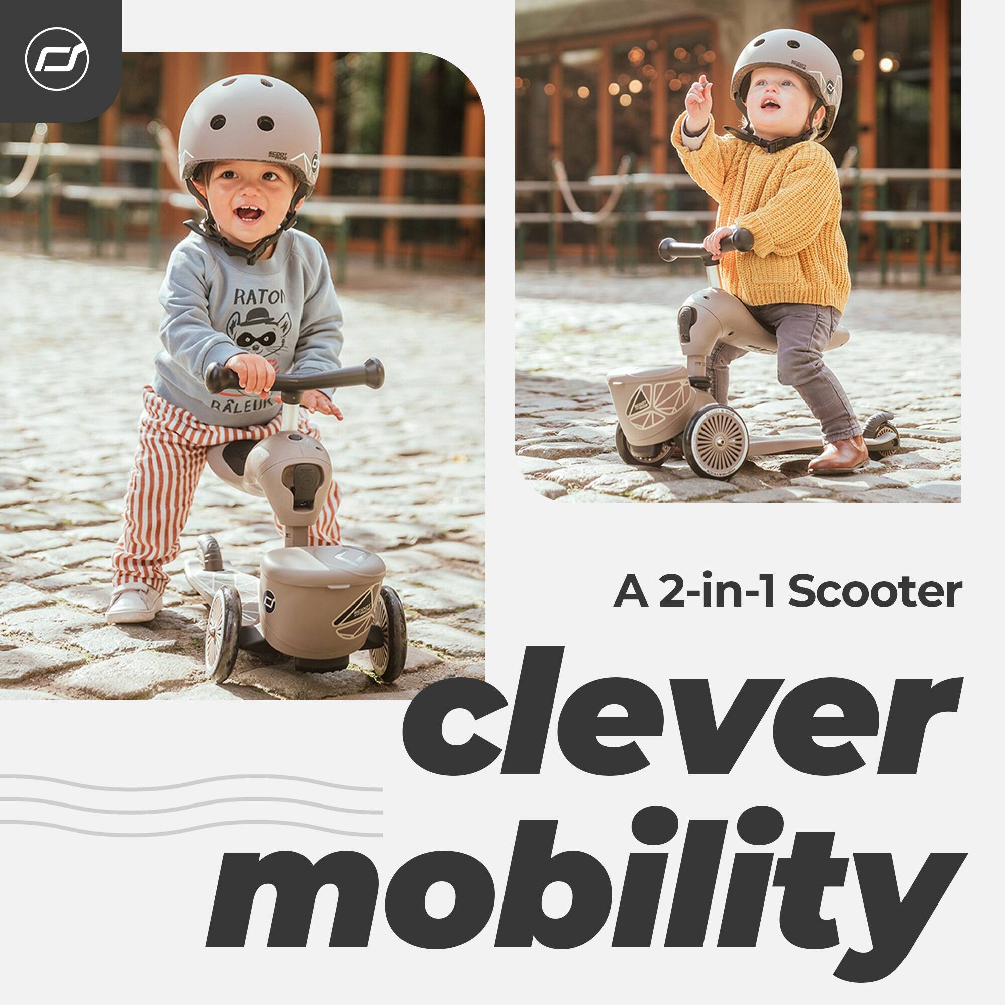 A 2-in-1 Scooter  
clever mobility