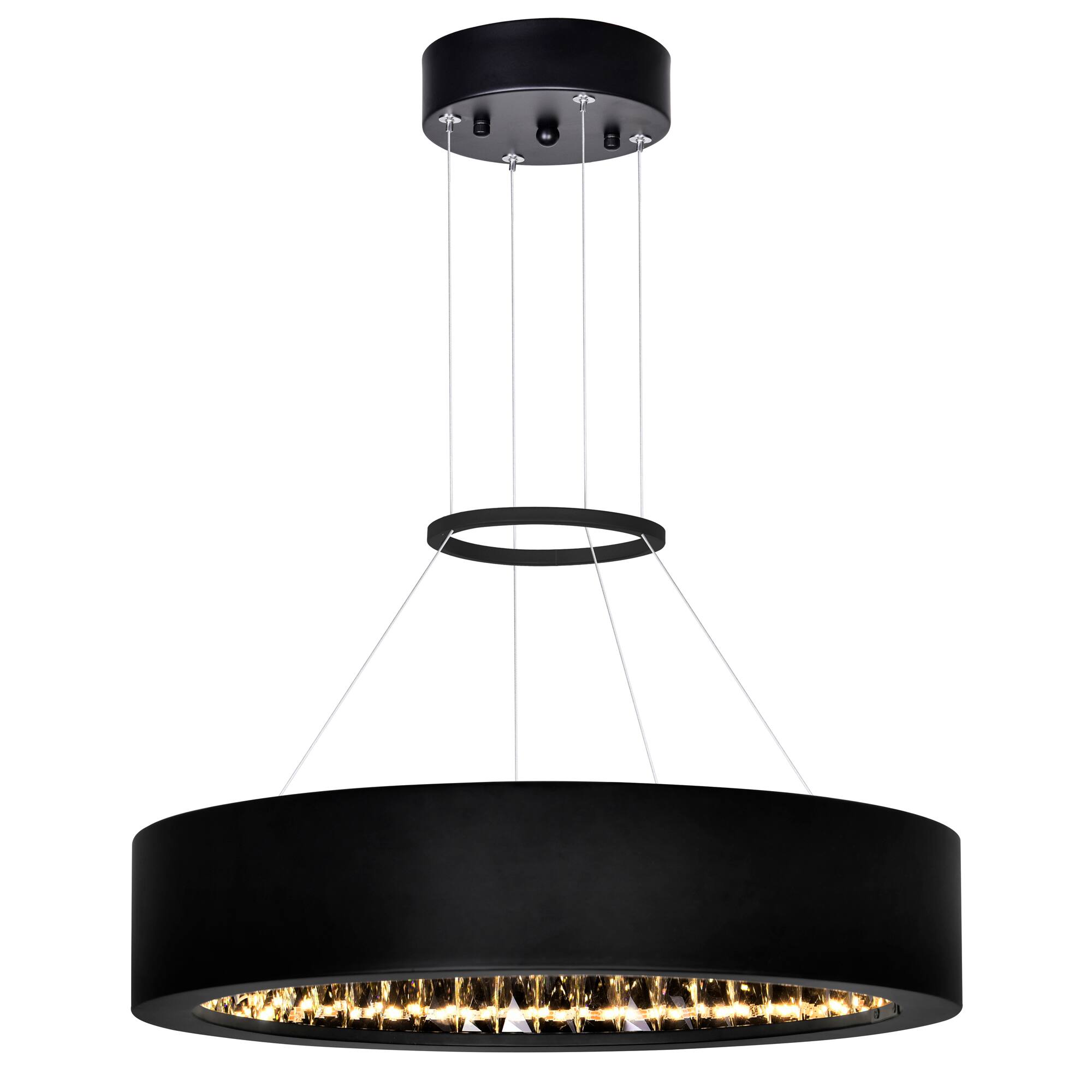 Left. CWI Lighting - Rosalina LED Chandelier With Matte Black Finish - Matte Black.