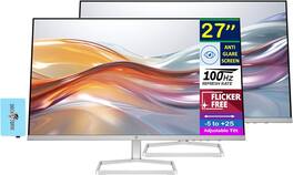 HP - Series 5 527sf 27" FHD IPS Monitor, Flicker Free, Anti-Glare, VGA, HDMI, & DKZ Hub, (94F44AA#ABA) 2 Pack - Black/Silver
