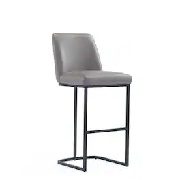 Manhattan Comfort - Serena Modern Metal Upholstered Barstool - Taupe