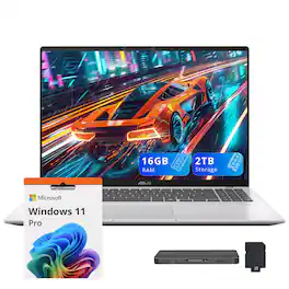 ASUS - Vivobook 16" WUXGA Laptop,Snapdragon X X126100,16GB RAM,1TB SSD+1TB Dock Set,Qualcomm Adreno,Win 11 Pro - Silver