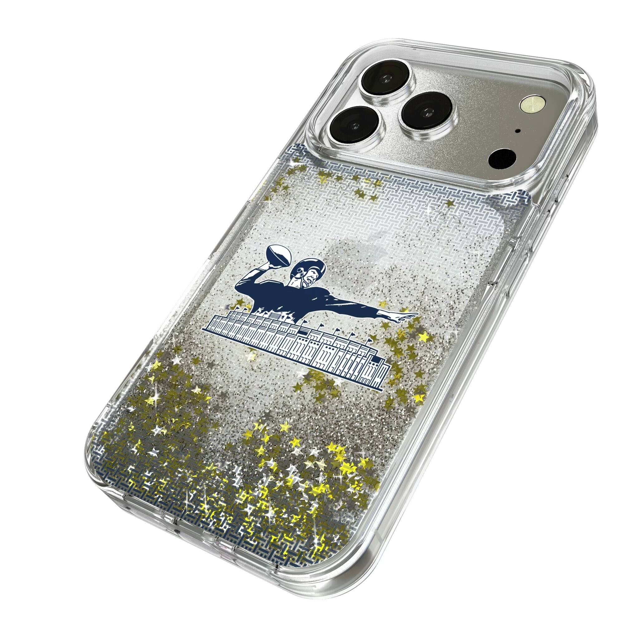 Alt View 1. Keyscaper - New York Giants Linen Logo iPhone Glitter Case - 14 Pro Max - Multicolor.