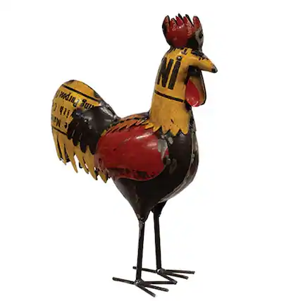 The text on the image reads:
"NI
Wooden Rooster
Made in
USA"
