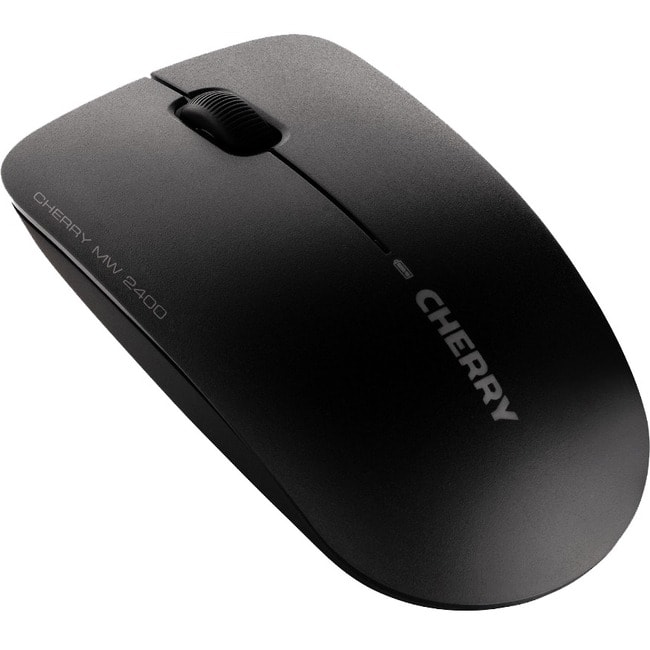 CHERRY - MW 2400 Wireless Mouse - Optical - Wireless - Radio Frequency - 2.40 GHz - USB 2.0 - 1200 dpi - Scroll - Wireless - Black