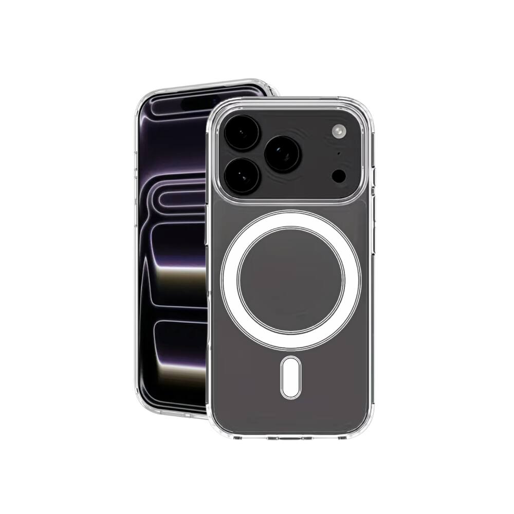 Alt View 4. Qixxronics - Magnetic Case for iPhone 17 Pro Max Cellphone Magnetic Cover Shockproof Slim Phone Case - Clear.