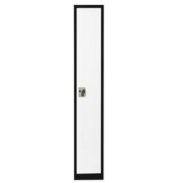AdirOffice - Storage Locker 629-Series 72" H 1-Tier Steel Key Lock 2-Shelf Locker with Key Lock - Black Bidy/White Doors