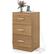 Front. Costway - Costway Nightstand with Charging Station, 3 Storage Drawers, Bedside Table for Bedroom - Natural.