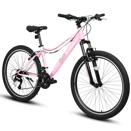 Front. Chery Life - 24 in. Pink 21-Speed V-Brake, Front Suspension Mountain Bike For Teenagers Girls - Pink.