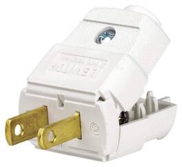 Leviton - 15 Amp, 125 Volt NEMA 1-15P Straight Blade Plug, Polarized, Nongrounding Model 101-WP - White