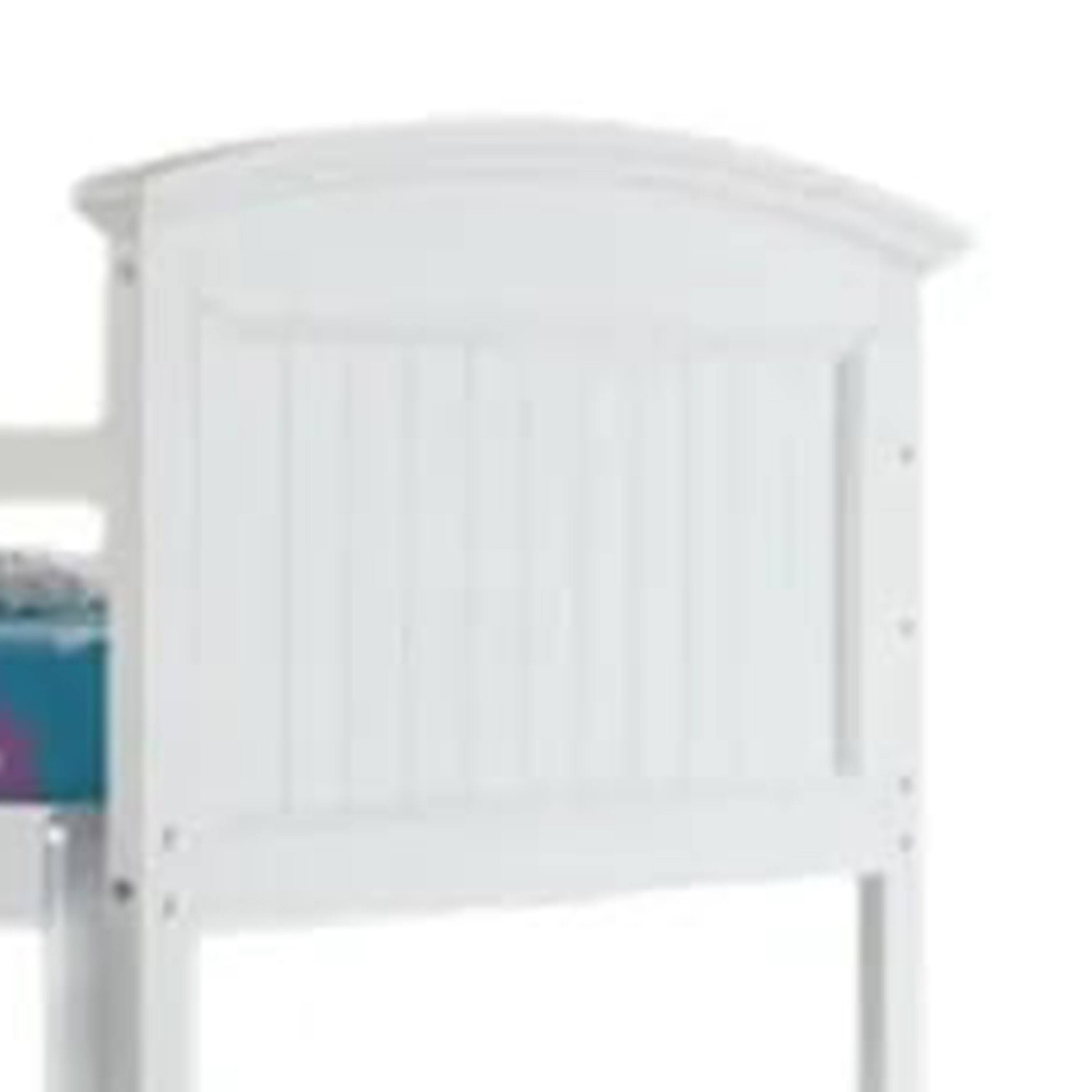 Alt View 2. Manhattan Lane - Rexo Twin over Twin Bunk Bed with Ladder, Plank Style Headboard - White.