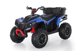 BreeBe - Kids ATV 4 Wheeler, 24V 4WD Electric ATV Ride On Toy for Big Kid w/ 2-Seater, 4x200W Motor, 6Mph Max Speed - Blue, Black