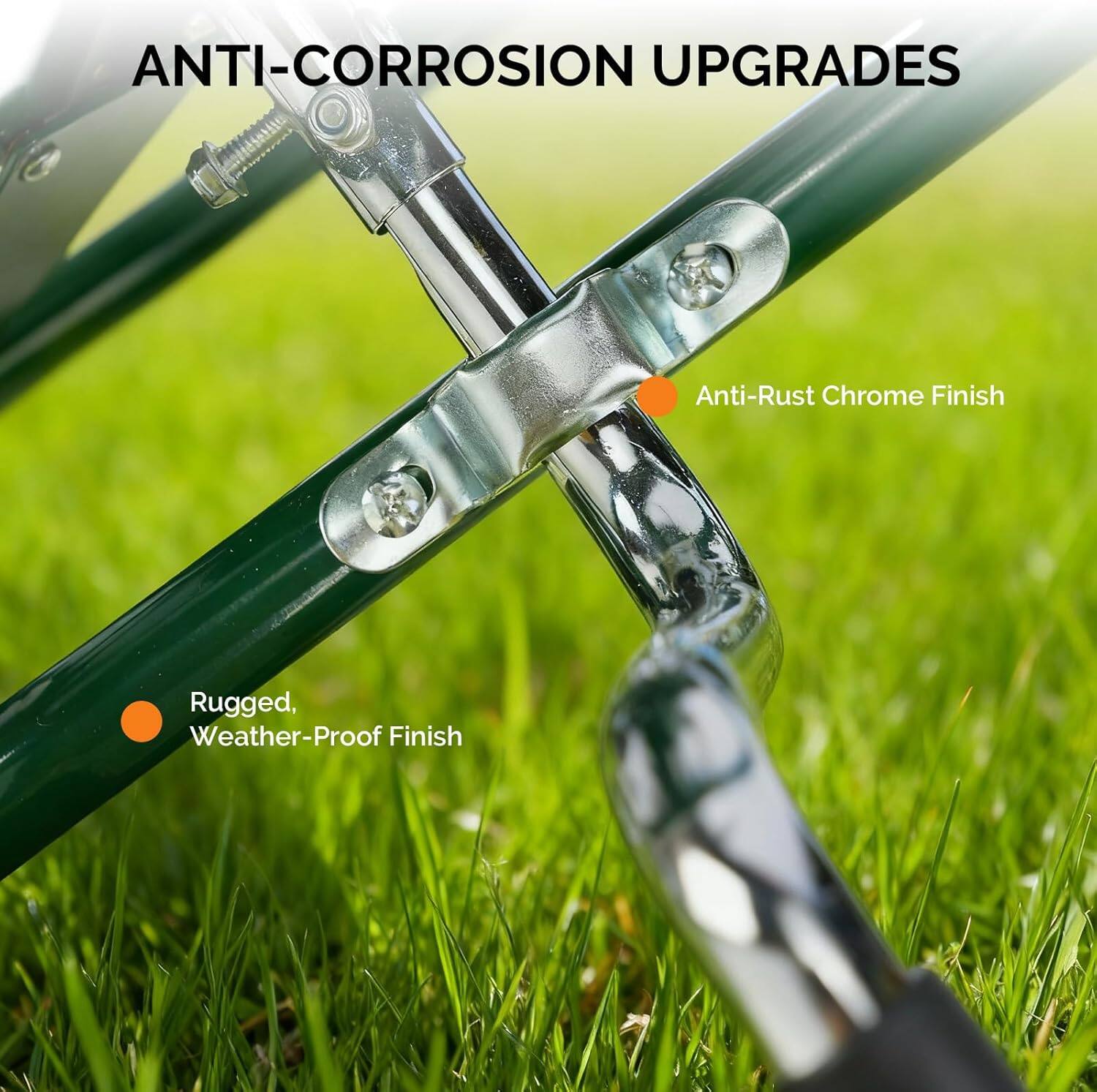 ANTI-CORROSION UPGRADES

- Anti-Rust Chrome Finish
- Rugged, Weather-Proof Finish