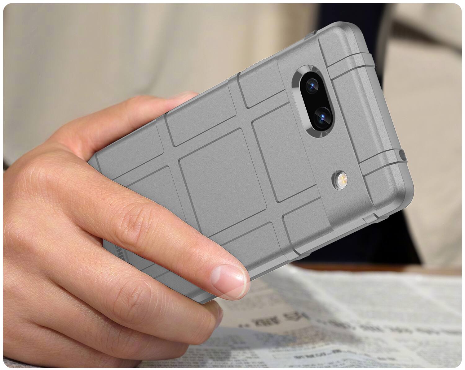 Alt View 6. Nakedcellphone - Special Ops Case and Holster Belt Clip Combo for Google Pixel 7a - Gray.