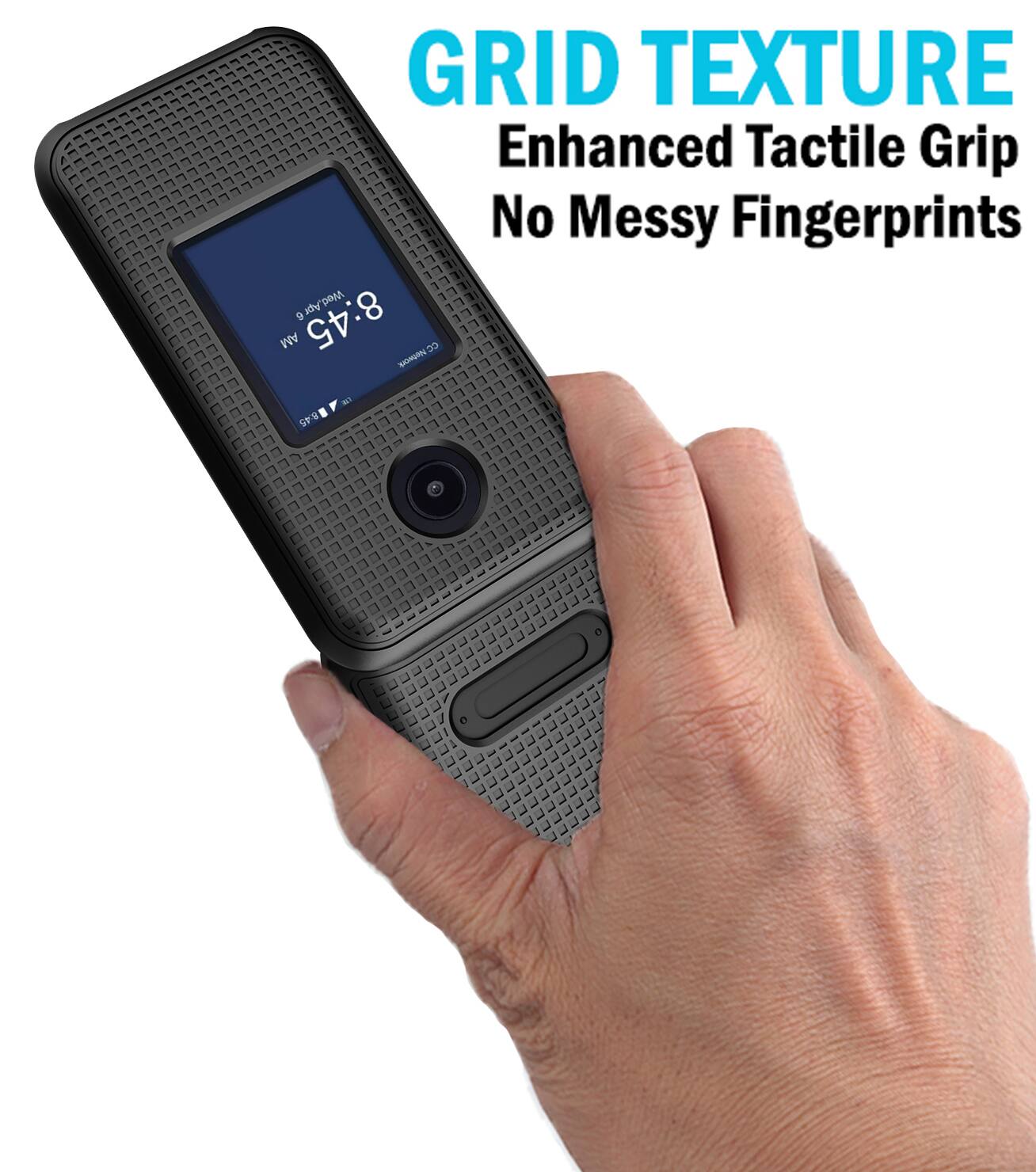 GRID TEXTURE  
Enhanced Tactile Grip  
No Messy Fingerprints  

9:45 AM  
Wed, Apr 5