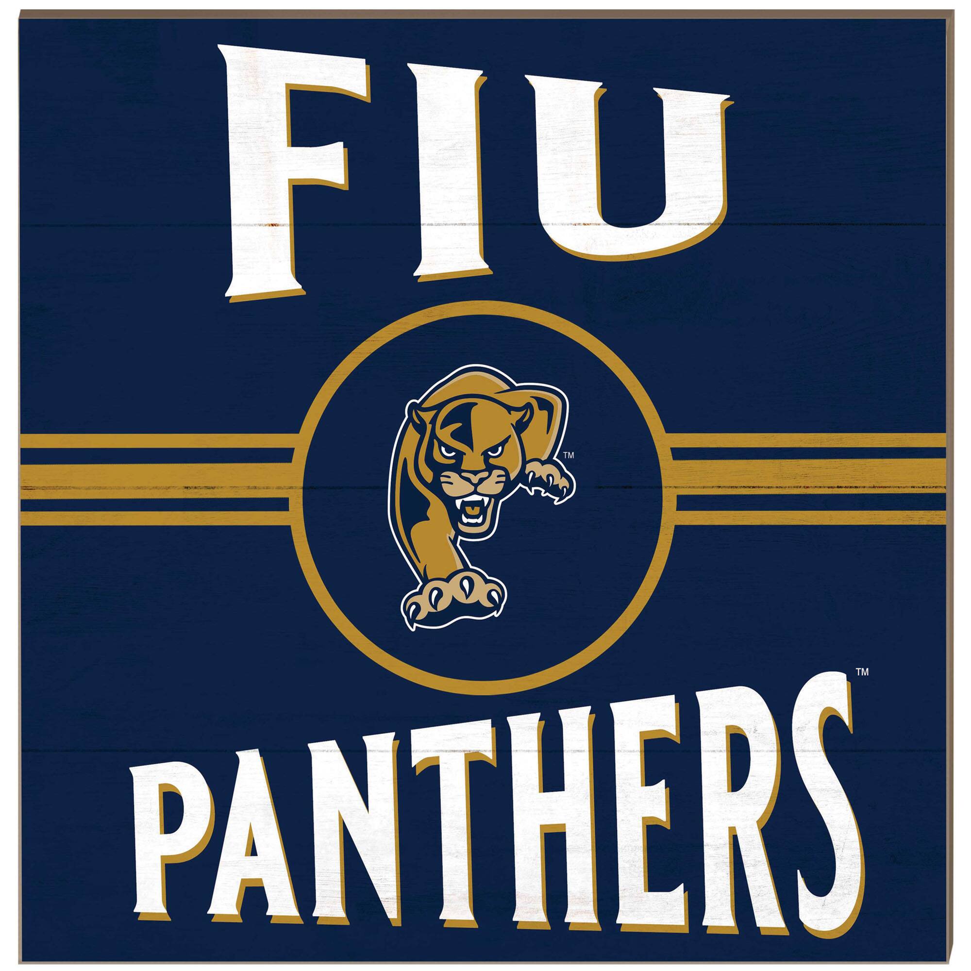 Jardine - FIU Panthers 10'' x 10'' Retro Team Plaque - Navy