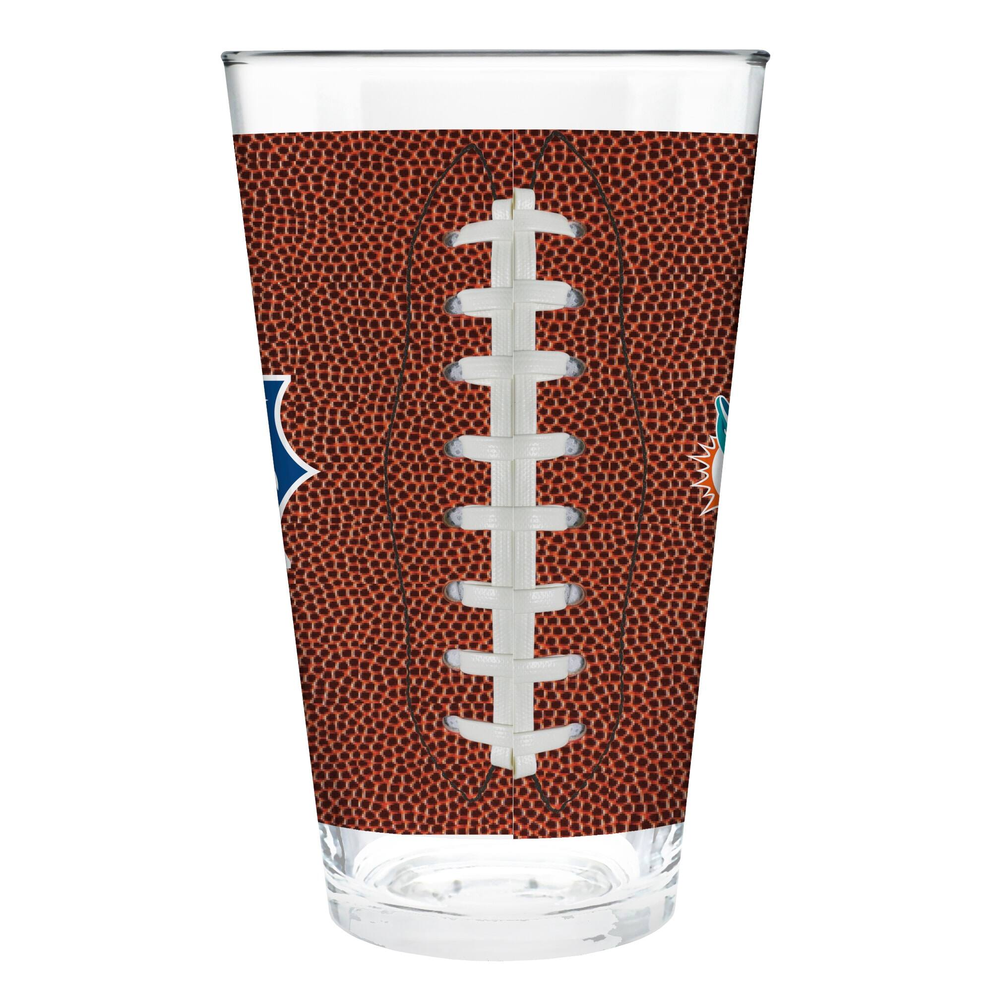 Alt View 2. Great American Products - Miami Dolphins 16oz. Game Ball Pint Glass - Brown.