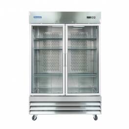 Magic Chef - Commercial 54 in. 48 cu. ft. 2-Glass Door Reach-In Refrigerator in Stainless - Stainless Steel