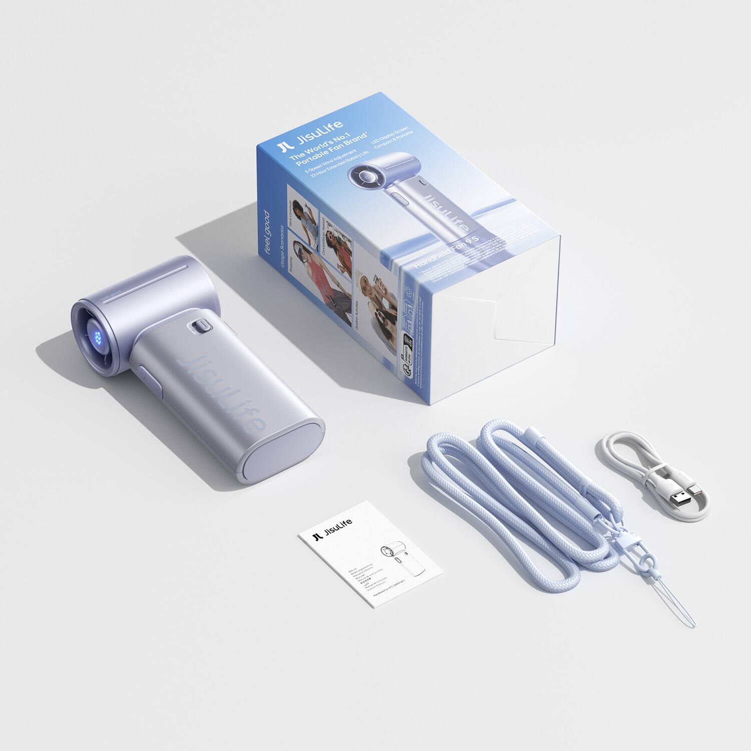 Jisulife Portable Screen No.1 Brand LED Craplay Compact World's Fan Life The Portable Ressagestive Wird = Har feel good JisuLife Handheld Fan9S JisuLife JisuLife