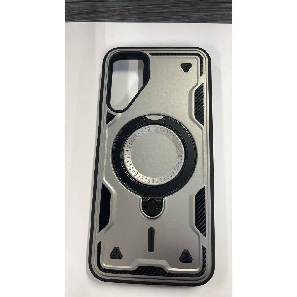 Angle. Reiko - 360 Degree Rotating Magnetic Versatile Stand Gray Compatible With Samsung Galaxy A15 5G - Gray.